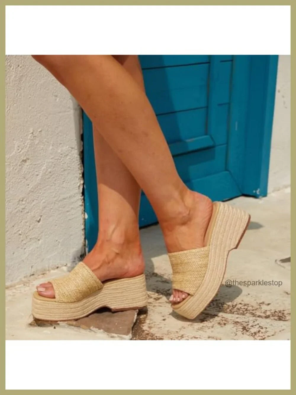 Espadrille Platform Wedge Sandals Women Non-Slip PU Leather